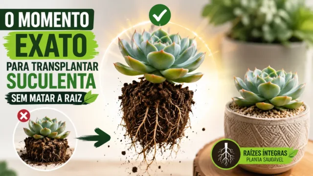 O momento exato para transplantar suculenta sem matar a raiz