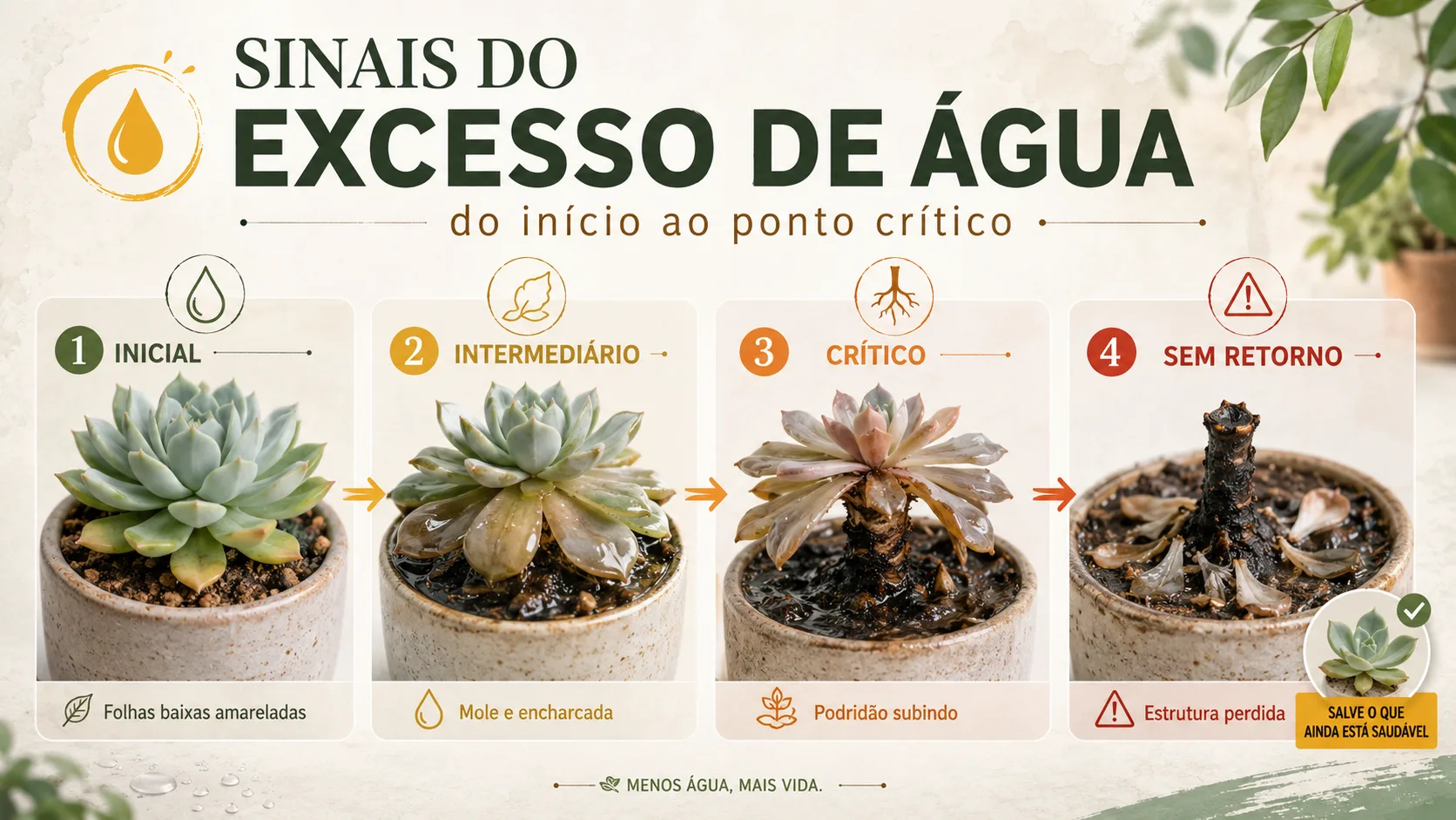 Os sinais em cada estágio — do início ao ponto crítico