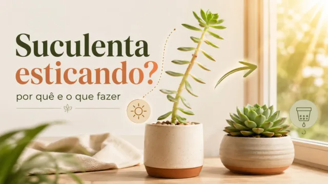 Por que sua suculenta está esticando para o alto e o que fazer