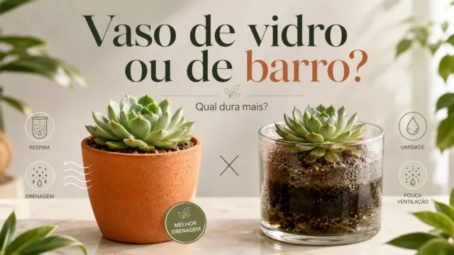 Suculenta em vaso de vidro ou de barro: qual dura mais