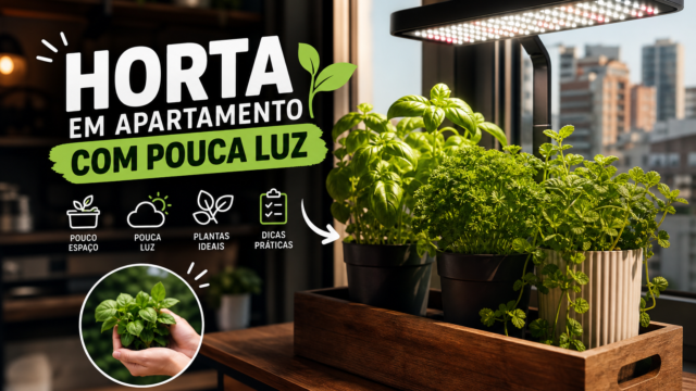 Como montar horta em apartamento pequeno com pouca luz: guia prático e dicas reais